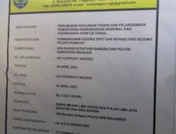 Rekanan proyek Senilai 4,9 Milyar, di Dinas Kesbangpol Nganjuk, Pinjam Bendera CV, Uang Negara Bocor Berpotensi Korupsi