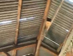 DITERJANG ANGIN KENCANG RUMAH WARGA DiSUKAKARYA RUSAK PARAH