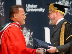 Back in the spotlight: Schwarzenegger arrives in Ireland for honorary doctorate
