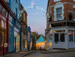 I explored Kent’s revitalized town featuring a massive beach sauna and vibrant public art