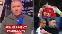 Paul Scholes predicts Arsenal’s double heartbreak clash