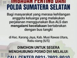 Cari Anggota Keluarga di Bus ALS? Hubungi DVI Polda Sumsel di Nomor Ini