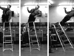 A stepladder, pressure hose, and middle-aged balance – what could go wrong?