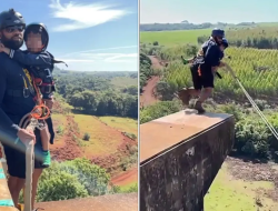 Bungee Instructor’s Shocking Leap Without a Rope with Kids