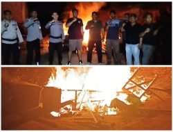Respons Cepat Polisi! Barak Diduga Tempat Penyalahgunaan Narkoba di Aek Kanopan Timur Dibongkar dan Dibakar
