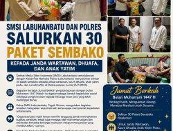 SMSI Labuhanbatu Bersama Polres Labuhanbatu Salurkan 30 Paket Sembako kepada Janda Wartawan, Kaum Dhuafa, Anak Yatim, dan Rumah Tahfiz