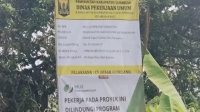 Dinas P.U Kabupaten Sukabumi Kembali Menggelontorkan Dana dari APBD Untuk Pengerjaan Jaringan Irigasi Permukaan