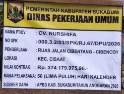 Dinas PU Kabupaten Mulai Kerjakan Ruas Jalan Cibentang – Cibencoy Yang di Laksanakan Oleh Kontraktor CV. Nursyifa